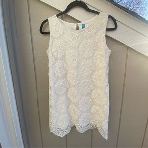 White/cream Floral Overlay dress